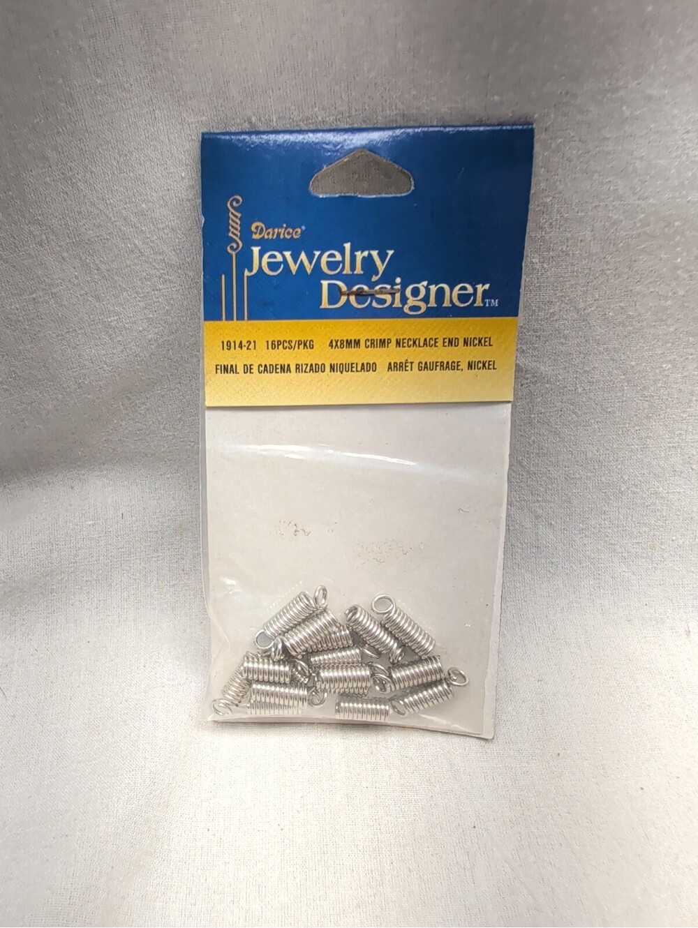 DARICE JEWELRY MAKING CRIMP COIL NECKLACE ENDS SILVER ASSORTED SIZES